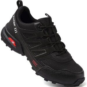 Trail Running Shoes Men Black Hiking Shoes Outdoor Breathable Walking Shoes